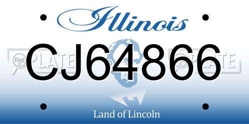 CJ64866 Illinois License Plate