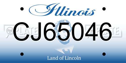 CJ65046 Illinois License Plate