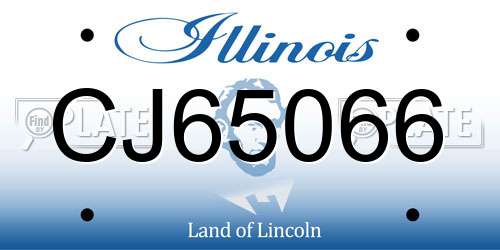 CJ65066 Illinois License Plate