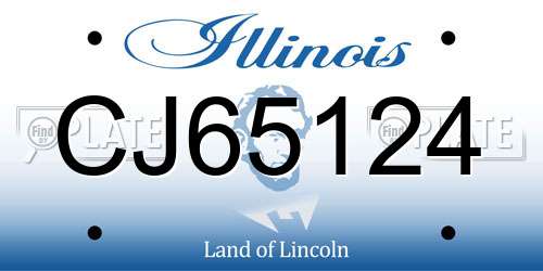 CJ65124 Illinois License Plate