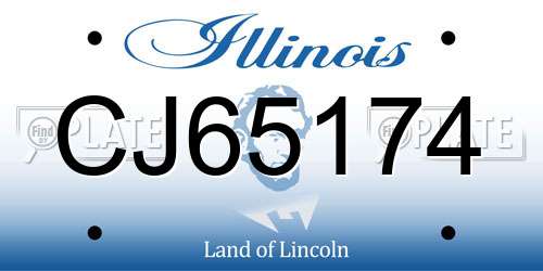 CJ65174 Illinois License Plate