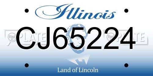 CJ65224 Illinois License Plate