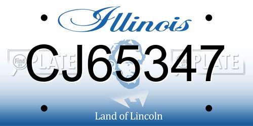 CJ65347 Illinois License Plate