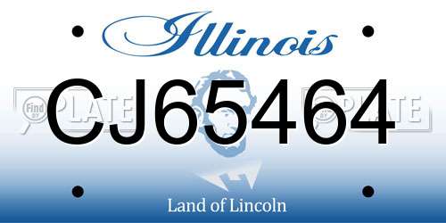 CJ65464 Illinois License Plate