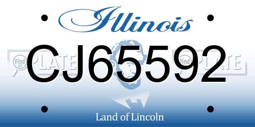 CJ65592 Illinois License Plate
