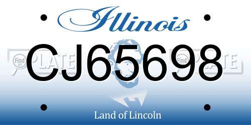 CJ65698 Illinois License Plate