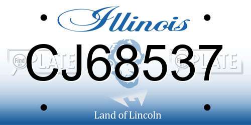 CJ68537 Illinois License Plate