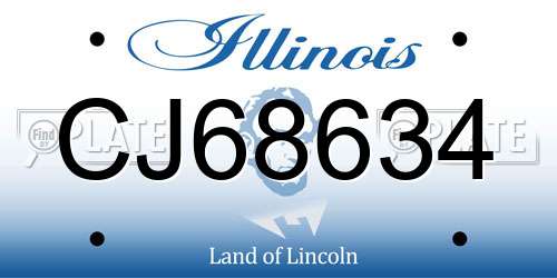 CJ68634 Illinois License Plate