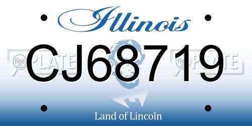 CJ68719 Illinois License Plate