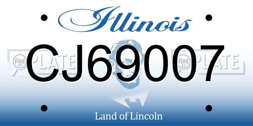 CJ69007 Illinois License Plate