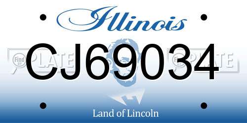 CJ69034 Illinois License Plate