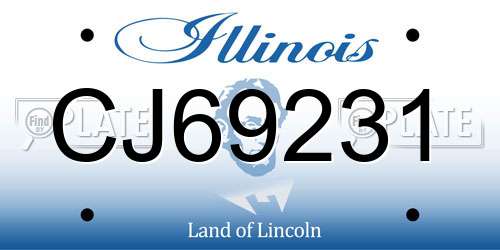 CJ69231 Illinois License Plate