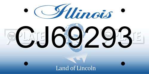 CJ69293 Illinois License Plate