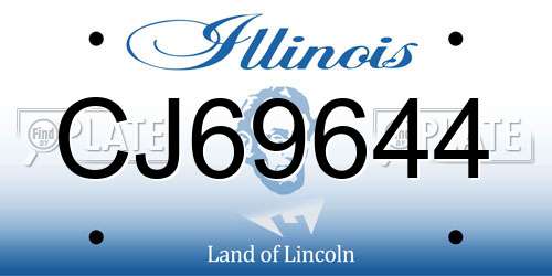 CJ69644 Illinois License Plate