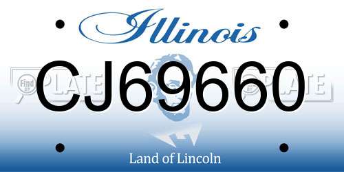 CJ69660 Illinois License Plate