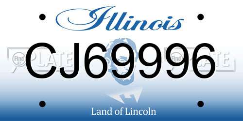 CJ69996 Illinois License Plate