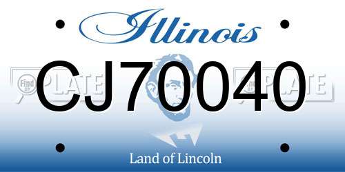 CJ70040 Illinois License Plate