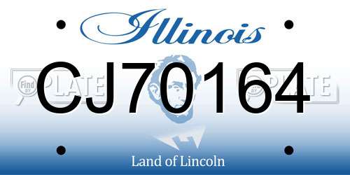 CJ70164 Illinois License Plate