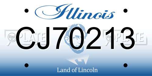 CJ70213 Illinois License Plate