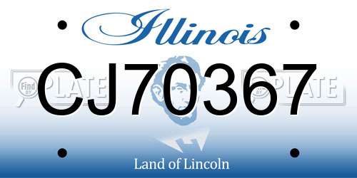 CJ70367 Illinois License Plate