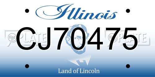 CJ70475 Illinois License Plate
