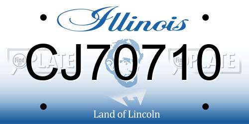 CJ70710 Illinois License Plate