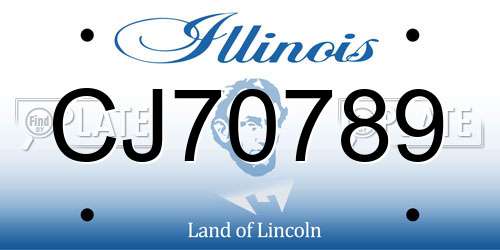 CJ70789 Illinois License Plate
