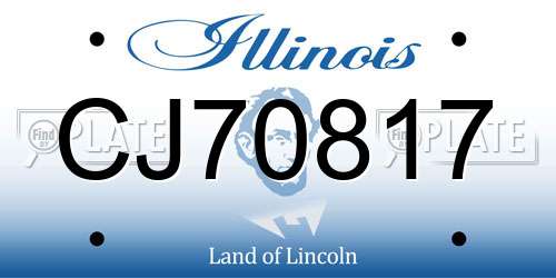 CJ70817 Illinois License Plate