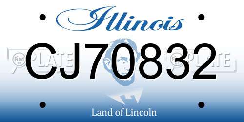 CJ70832 Illinois License Plate