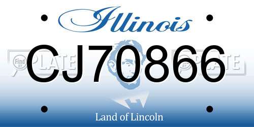 CJ70866 Illinois License Plate