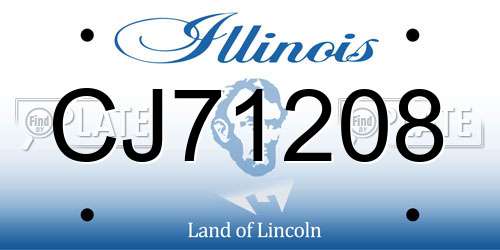 CJ71208 Illinois License Plate
