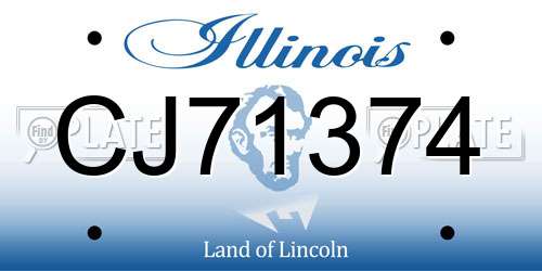 CJ71374 Illinois License Plate
