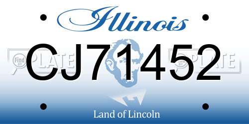 CJ71452 Illinois License Plate