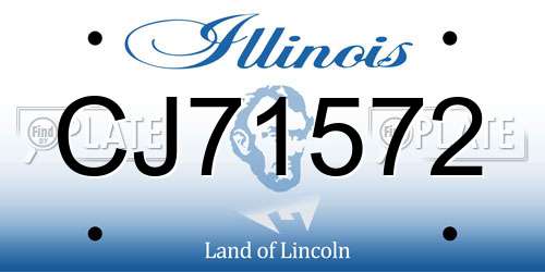 CJ71572 Illinois License Plate