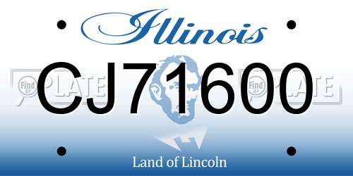 CJ71600 Illinois License Plate