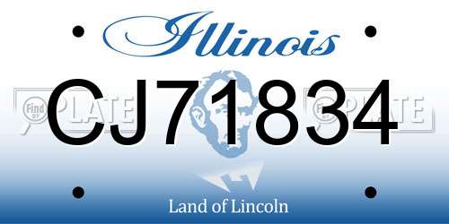 CJ71834 Illinois License Plate
