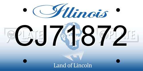 CJ71872 Illinois License Plate
