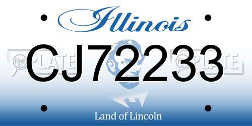 CJ72233 Illinois License Plate
