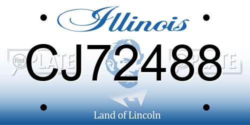 CJ72488 Illinois License Plate