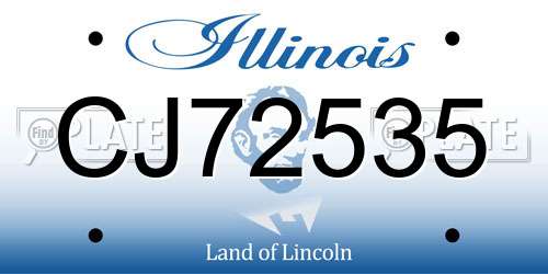 CJ72535 Illinois License Plate