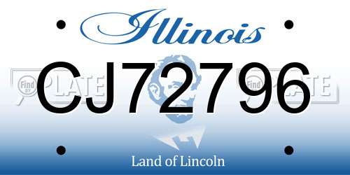 CJ72796 Illinois License Plate