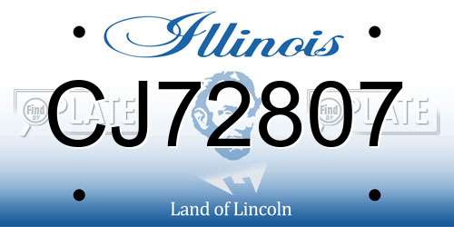 CJ72807 Illinois License Plate