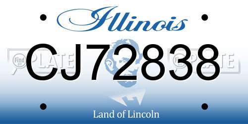 CJ72838 Illinois License Plate