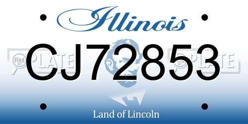 CJ72853 Illinois License Plate
