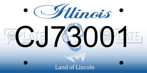CJ73001 Illinois License Plate