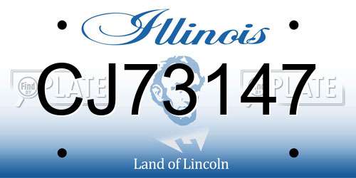 CJ73147 Illinois License Plate