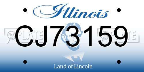 CJ73159 Illinois License Plate