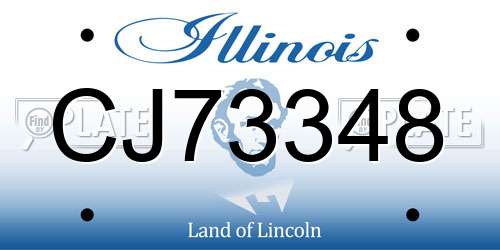 CJ73348 Illinois License Plate
