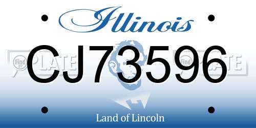 CJ73596 Illinois License Plate