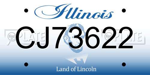 CJ73622 Illinois License Plate